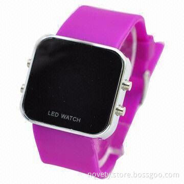 Silicone LED Wristwatch for Promotional/Sports Purposes, Available in Various Designs